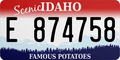 ID license plate E874758