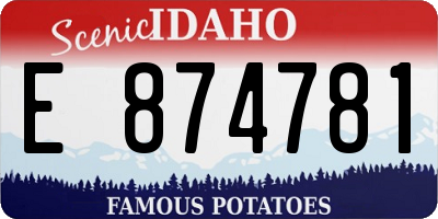 ID license plate E874781