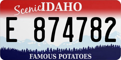 ID license plate E874782