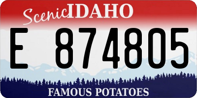 ID license plate E874805