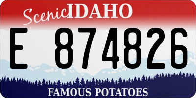 ID license plate E874826