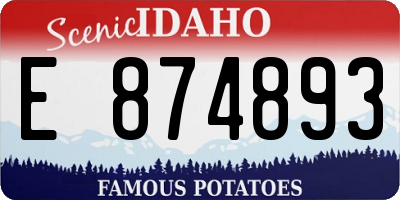 ID license plate E874893