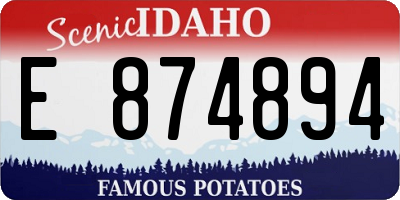 ID license plate E874894
