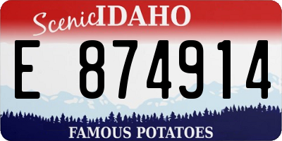 ID license plate E874914