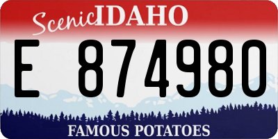 ID license plate E874980
