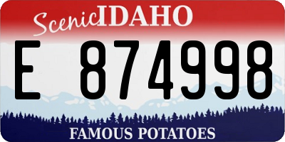 ID license plate E874998