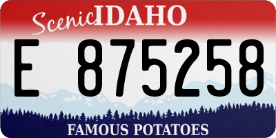 ID license plate E875258