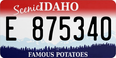 ID license plate E875340