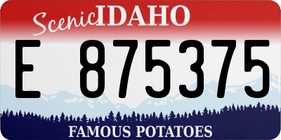 ID license plate E875375