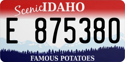 ID license plate E875380