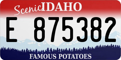 ID license plate E875382