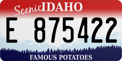 ID license plate E875422