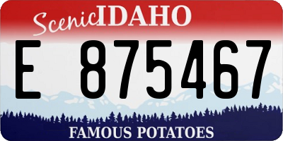 ID license plate E875467