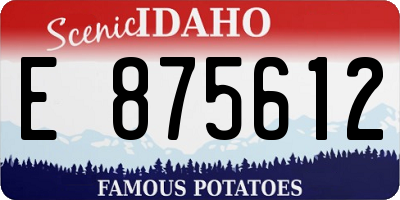 ID license plate E875612