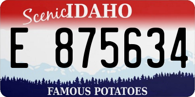ID license plate E875634