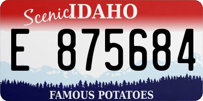 ID license plate E875684