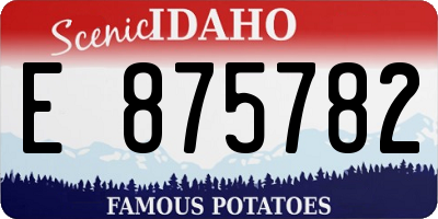 ID license plate E875782