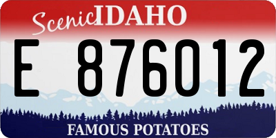ID license plate E876012