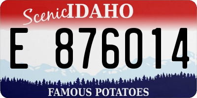 ID license plate E876014