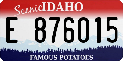 ID license plate E876015