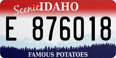 ID license plate E876018