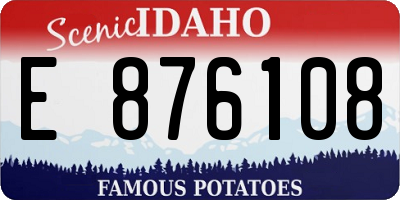 ID license plate E876108