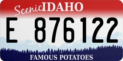 ID license plate E876122