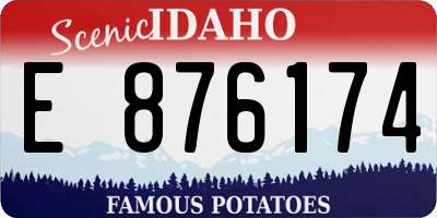 ID license plate E876174