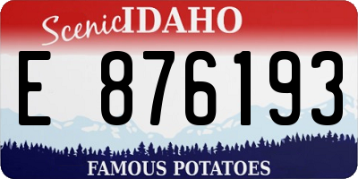 ID license plate E876193