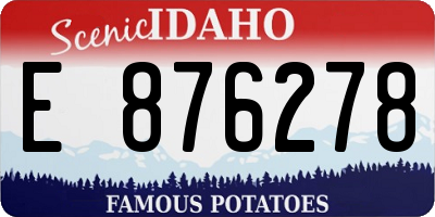 ID license plate E876278