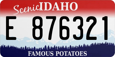 ID license plate E876321