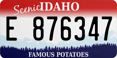 ID license plate E876347