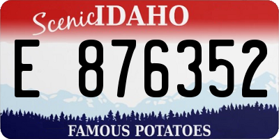 ID license plate E876352