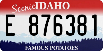 ID license plate E876381