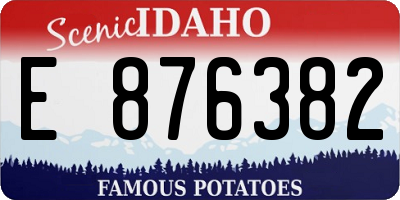 ID license plate E876382