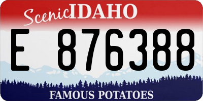 ID license plate E876388