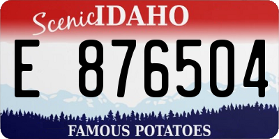 ID license plate E876504