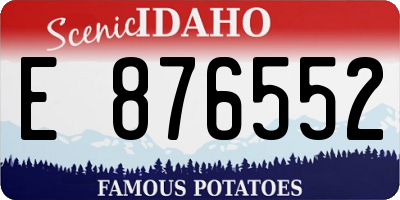 ID license plate E876552