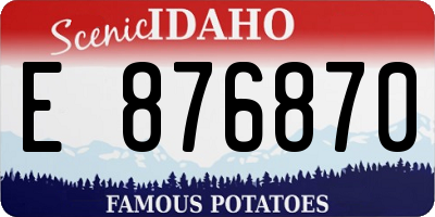 ID license plate E876870
