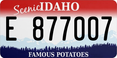 ID license plate E877007