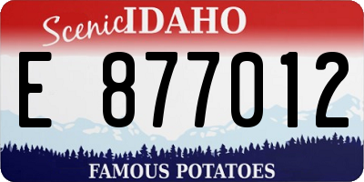 ID license plate E877012
