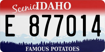 ID license plate E877014