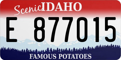 ID license plate E877015