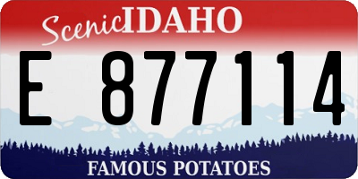 ID license plate E877114