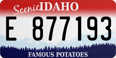 ID license plate E877193