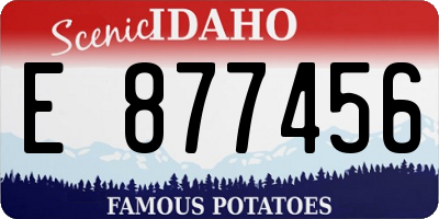 ID license plate E877456