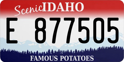 ID license plate E877505