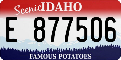 ID license plate E877506