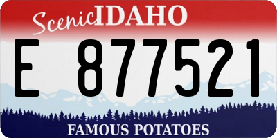 ID license plate E877521