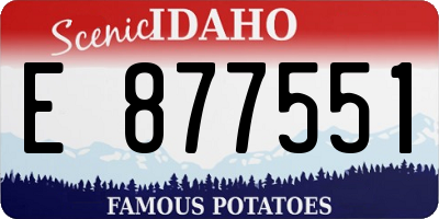 ID license plate E877551